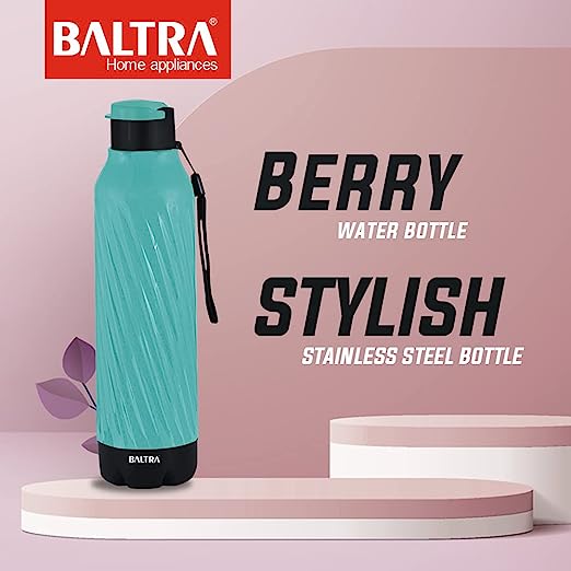 Baltra Berry Hot & Cold Stainless Steel Water Bottle with Inner Steel and Outer Plastic (Turquoise, 700 ml) Baltra Berry Hot & Cold Stainless Steel Water Bottle with Inner Steel and Outer Plastic (Turquoise, 700 ml)
